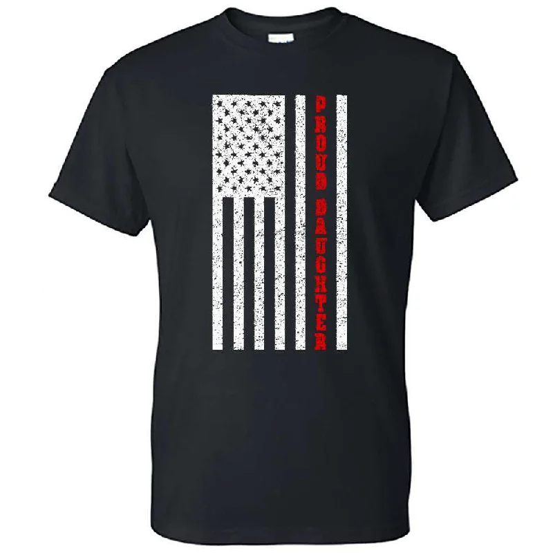 "Proud Daughter" Design, Thin Red Line Firefighter Shirt