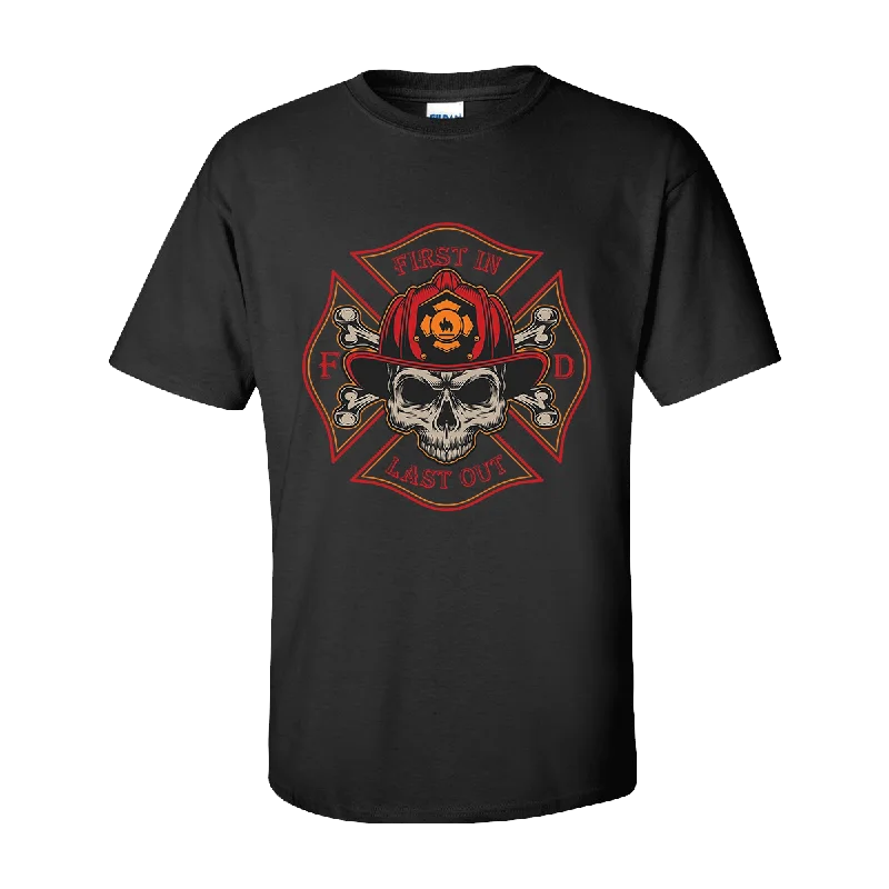 Helmet Skull Design, Firefighter T-Shirt