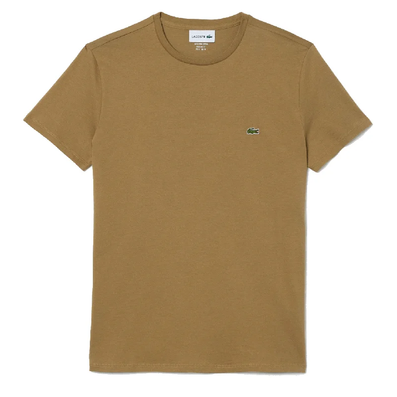 Lacoste Crew Neck Pima Cotton Jersey T-Shirt Cookie Brown