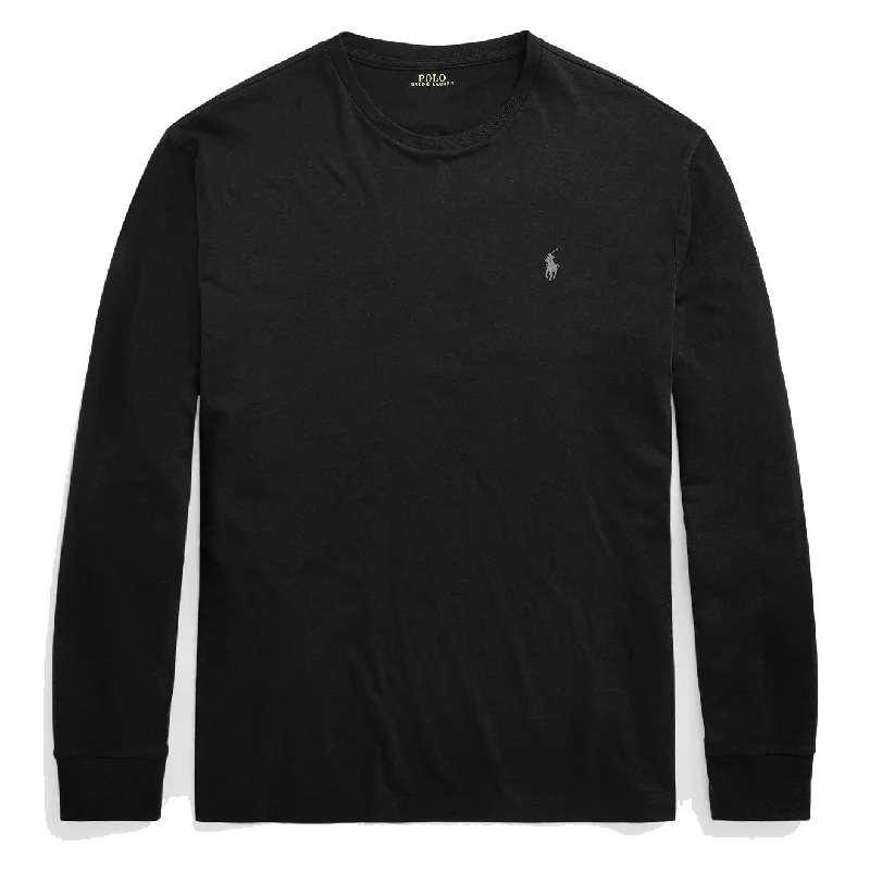 Polo Ralph Lauren Custom Slim Fit LS T-Shirt Polo Black / Grey Pony