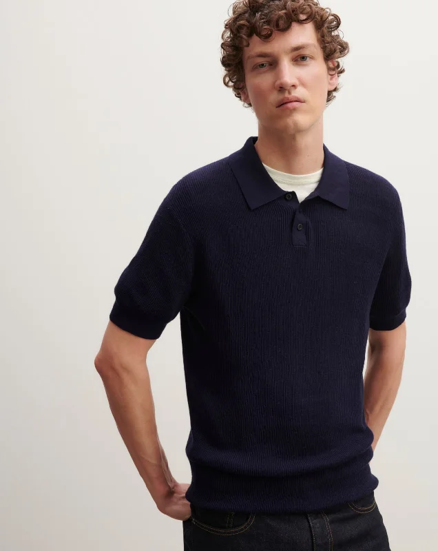 Extrafine ribbed polo shirt