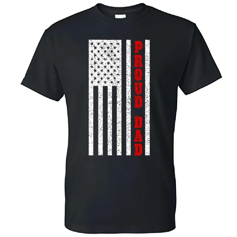 "Proud Dad" Design, Thin Red Line Firefighter Shirt