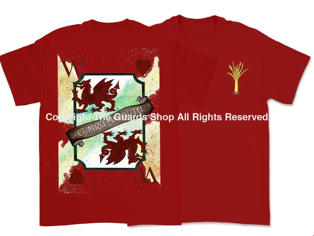 WELSH GUARDS Wales Forever Playing Card Art Double Side Printed T-Shirt