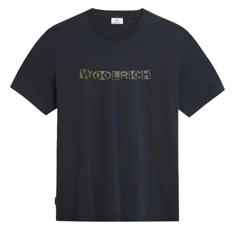 Woolrich Intarsia T-Shirt Melton Blue